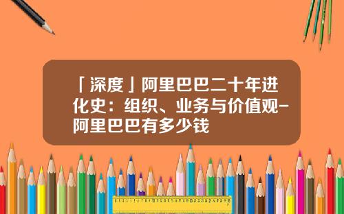 「深度」阿里巴巴二十年进化史：组织、业务与价值观-阿里巴巴有多少钱
