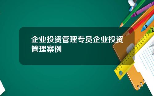 企业投资管理专员企业投资管理案例