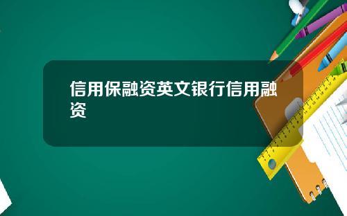 信用保融资英文银行信用融资