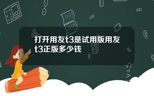 打开用友t3是试用版用友t3正版多少钱