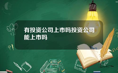 有投资公司上市吗投资公司能上市吗