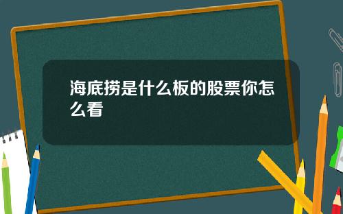 海底捞是什么板的股票你怎么看