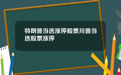 特朗普当选涨停股票川普当选股票涨停