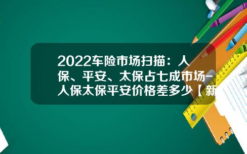 2022车险市场扫描：人保、平安、太保占七成市场-人保太保平安价格差多少【新闻】