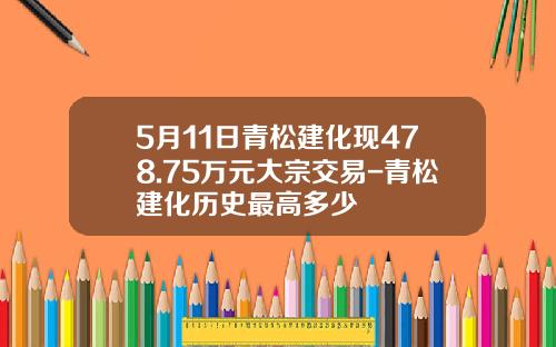 5月11日青松建化现478.75万元大宗交易-青松建化历史最高多少
