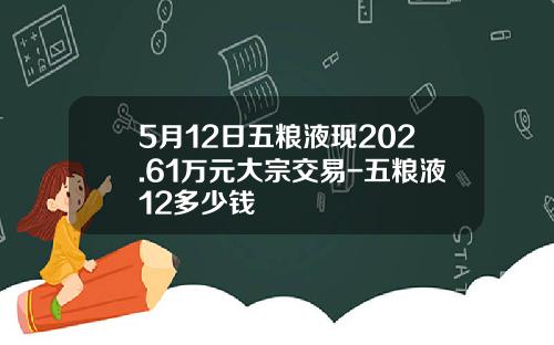 5月12日五粮液现202.61万元大宗交易-五粮液12多少钱