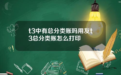 t3中有总分类账吗用友t3总分类账怎么打印