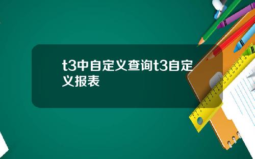 t3中自定义查询t3自定义报表