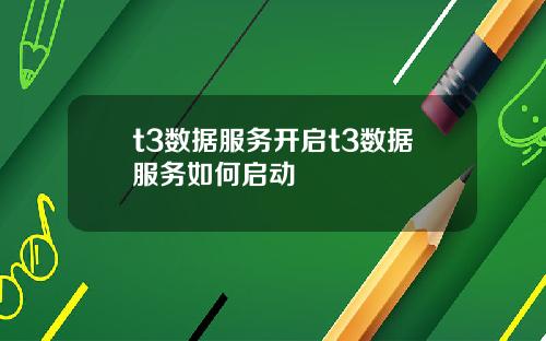 t3数据服务开启t3数据服务如何启动