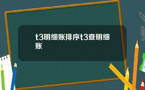 t3明细账排序t3查明细账
