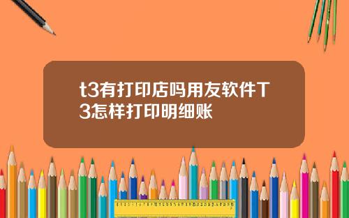 t3有打印店吗用友软件T3怎样打印明细账