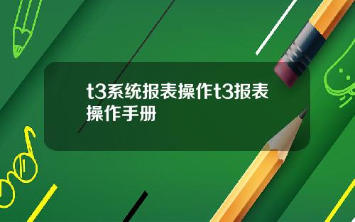 t3系统报表操作t3报表操作手册