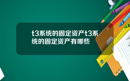 t3系统的固定资产t3系统的固定资产有哪些