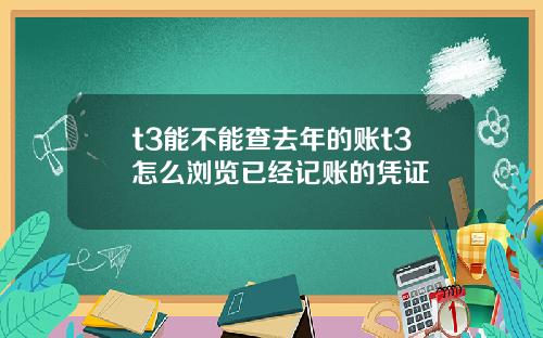 t3能不能查去年的账t3怎么浏览已经记账的凭证
