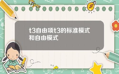 t3自由项t3的标准模式和自由模式