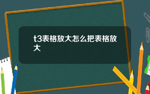 t3表格放大怎么把表格放大