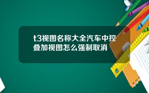 t3视图名称大全汽车中控叠加视图怎么强制取消