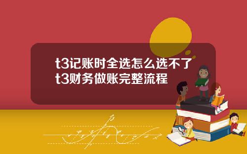 t3记账时全选怎么选不了t3财务做账完整流程