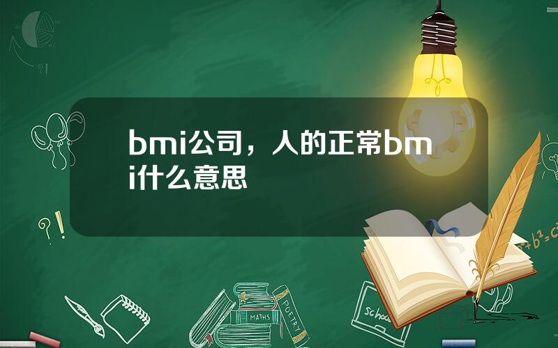 bmi公司，人的正常bmi什么意思
