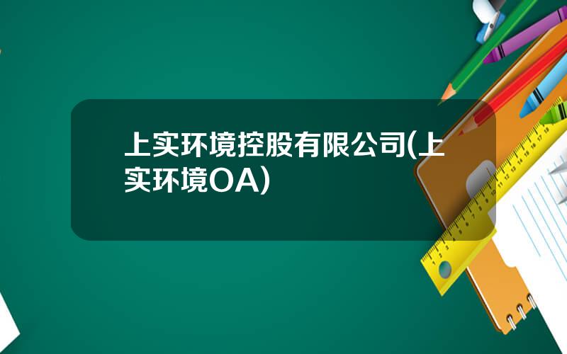 上实环境控股有限公司(上实环境OA)