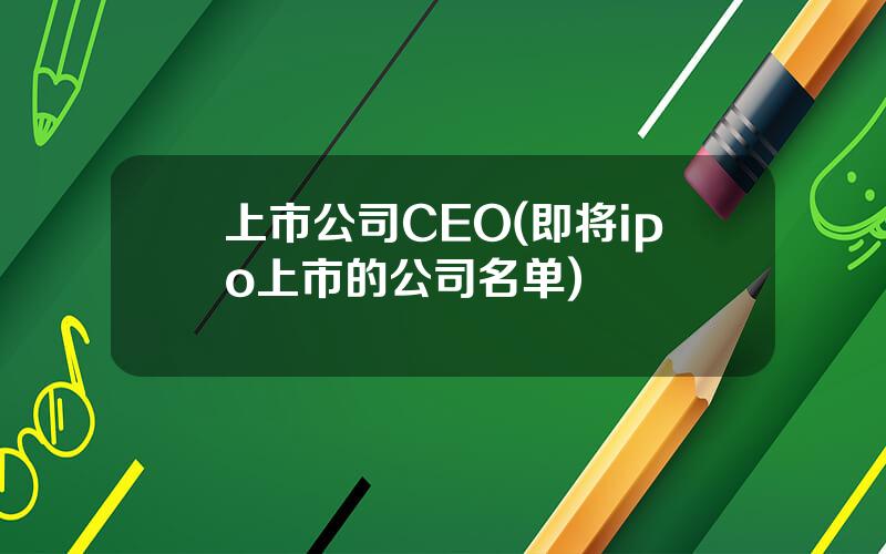 上市公司CEO(即将ipo上市的公司名单)
