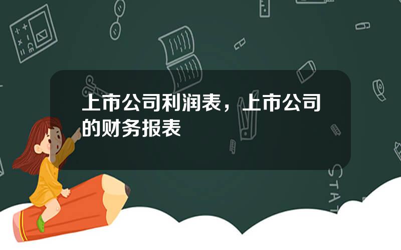 上市公司利润表，上市公司的财务报表