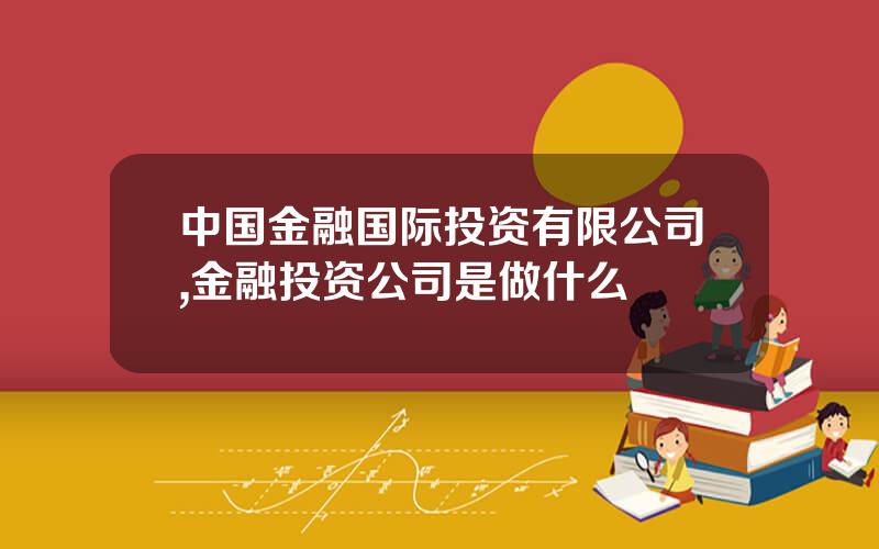 中国金融国际投资有限公司,金融投资公司是做什么