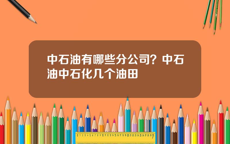 中石油有哪些分公司？中石油中石化几个油田