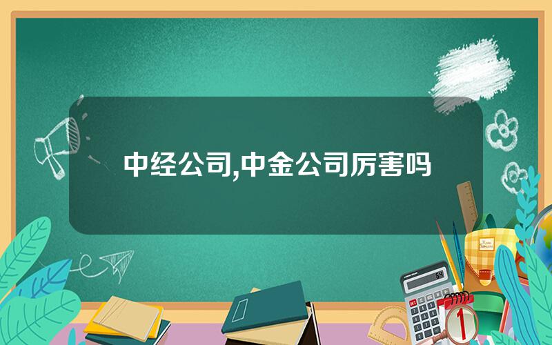 中经公司,中金公司厉害吗