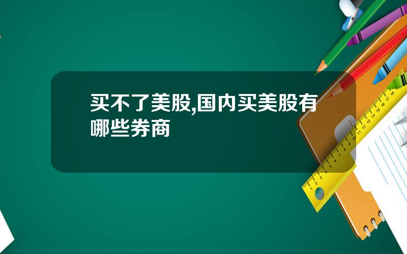 买不了美股,国内买美股有哪些券商