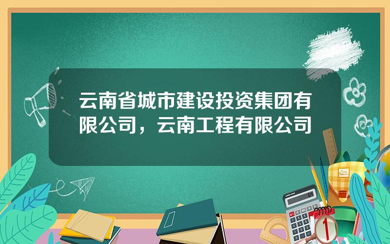 云南省城市建设投资集团有限公司，云南工程有限公司