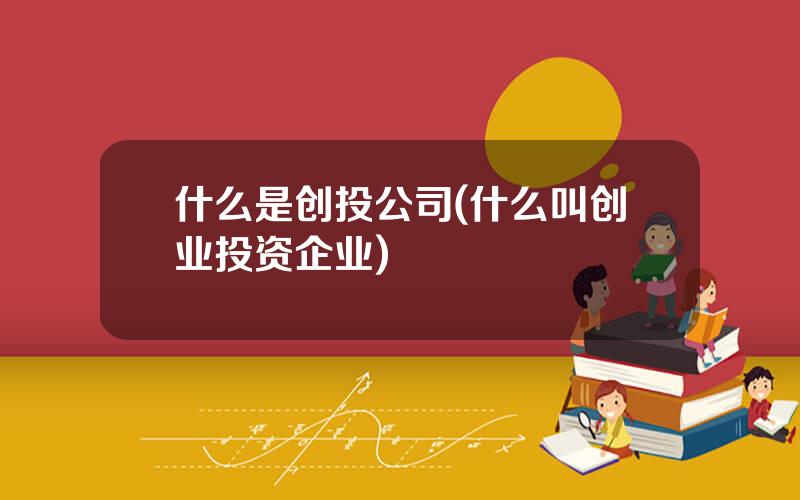 什么是创投公司(什么叫创业投资企业)