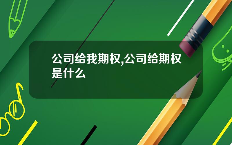 公司给我期权,公司给期权是什么