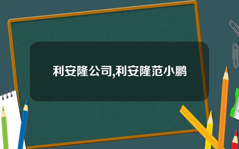利安隆公司,利安隆范小鹏