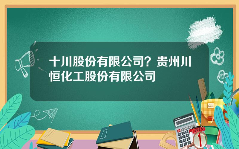 十川股份有限公司？贵州川恒化工股份有限公司
