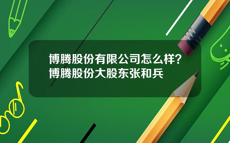 博腾股份有限公司怎么样？博腾股份大股东张和兵