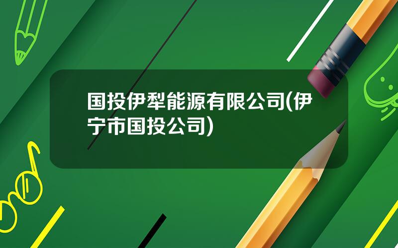 国投伊犁能源有限公司(伊宁市国投公司)