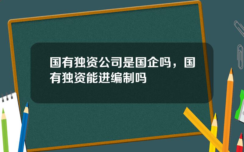 国有独资公司是国企吗，国有独资能进编制吗