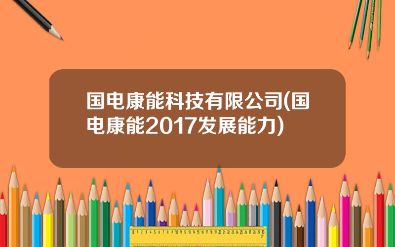 国电康能科技有限公司(国电康能2017发展能力)