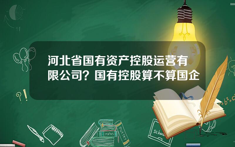 河北省国有资产控股运营有限公司？国有控股算不算国企