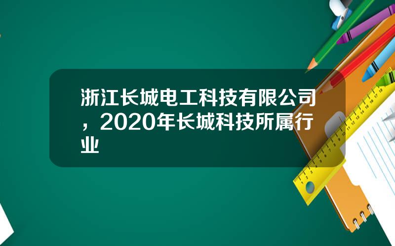 浙江长城电工科技有限公司，2020年长城科技所属行业