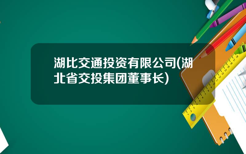 湖比交通投资有限公司(湖北省交投集团董事长)
