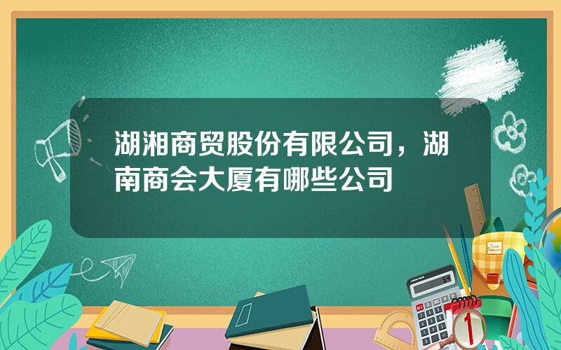 湖湘商贸股份有限公司，湖南商会大厦有哪些公司